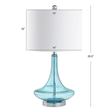 Cecile 25.5" Glass Teardrop LED Table Lamp - JONATHAN Y